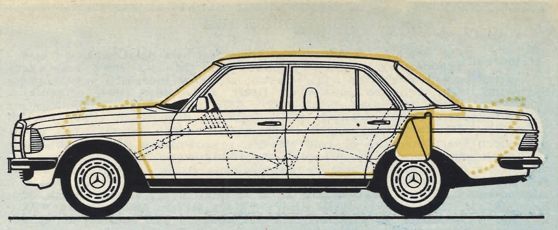 Mercedes-W-123 bok rysunek