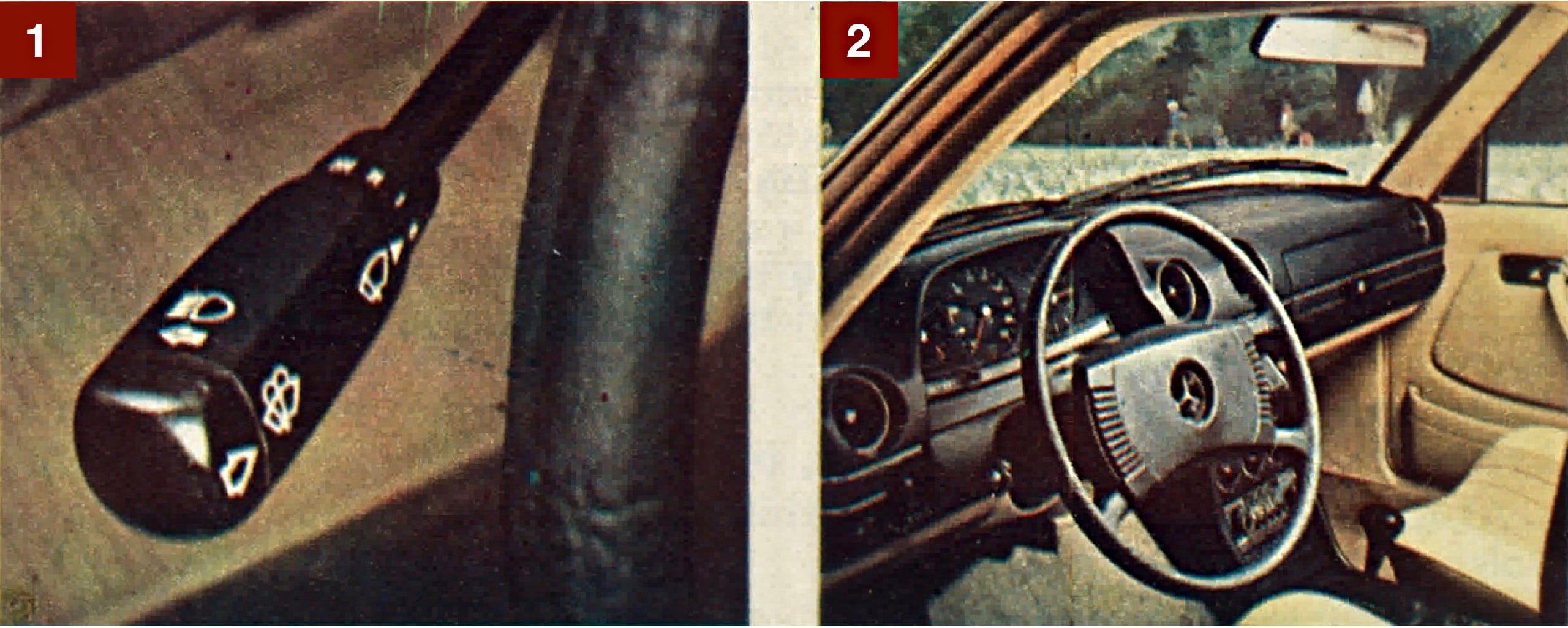 Mercedes W123 dźwignia przy kierownicy wnętrze