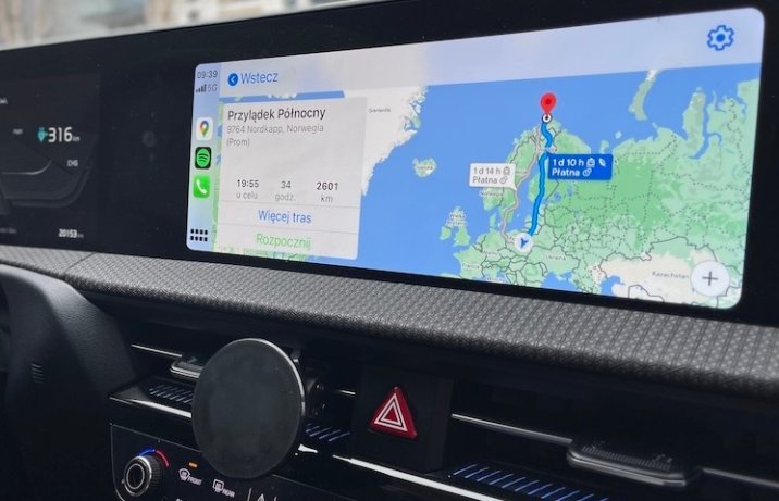 Kią EV6 na Nordkapp – nawigacja