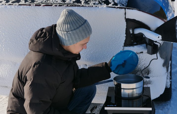 Kią EV6 na Nordkapp – gotowanie