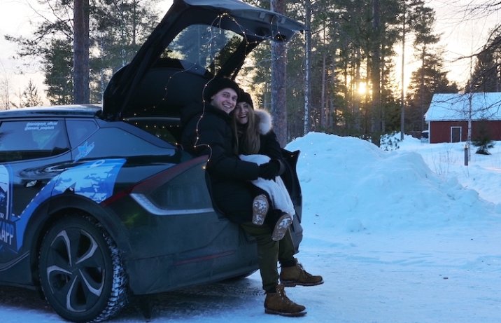 Kią EV6 na Nordkapp – spanie w aucie