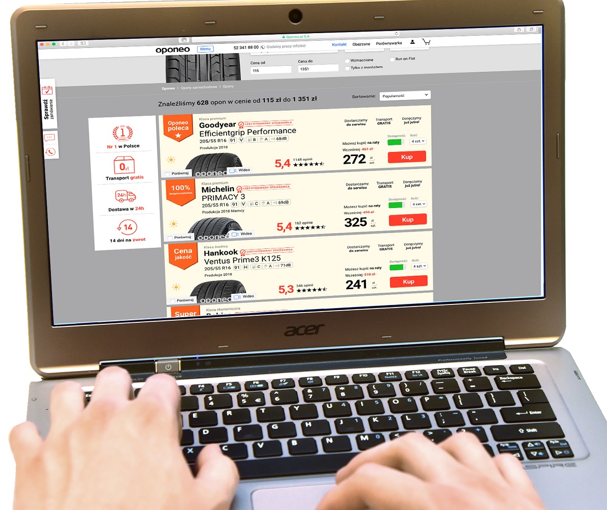 zakup opon przez internet