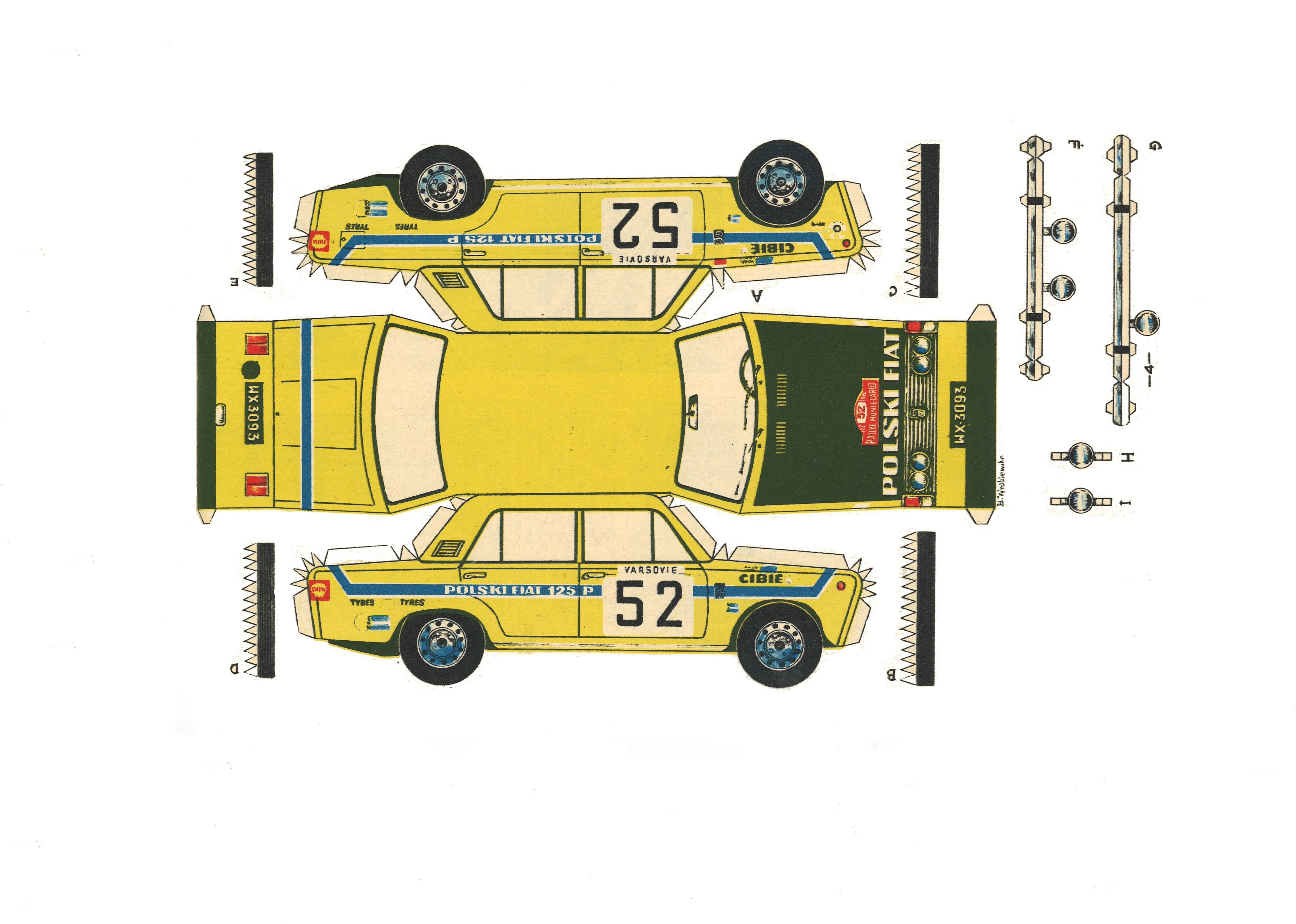 Fiat 125P do sklejania MOTOR RETRO