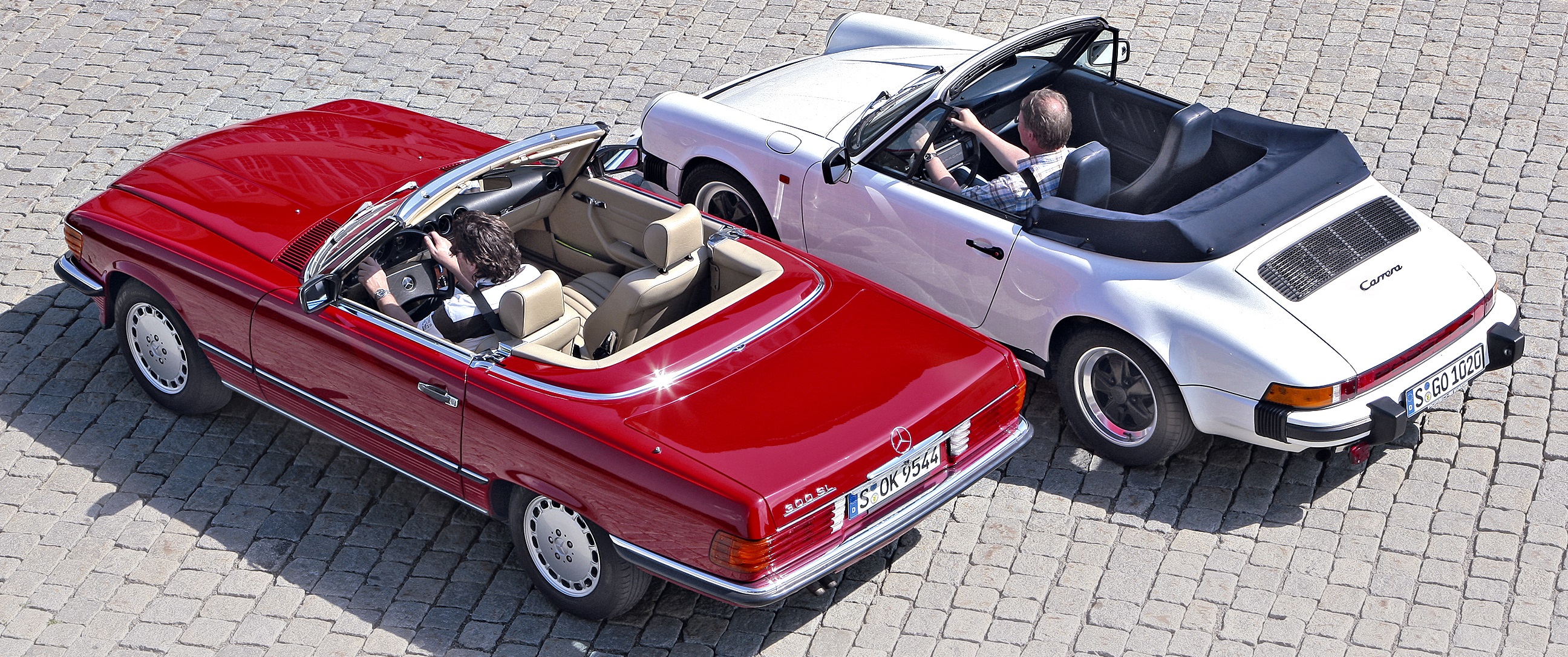 Merc_300SLR107_Porsche911SC_Cabrio_tylem