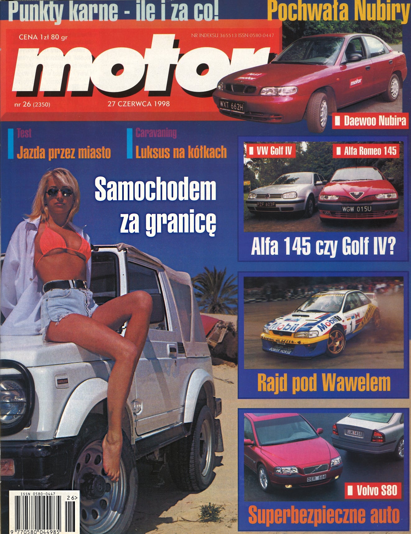 Motor 26 z 27 czerwca 1998 roku okładka