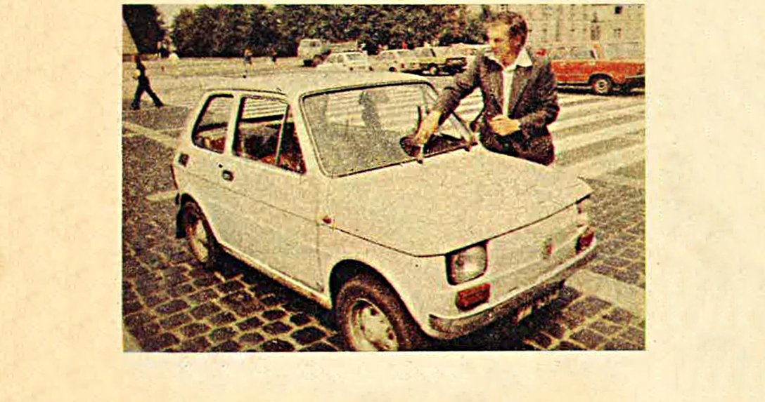 Fiat 126p – przód i bok z właścicielem
