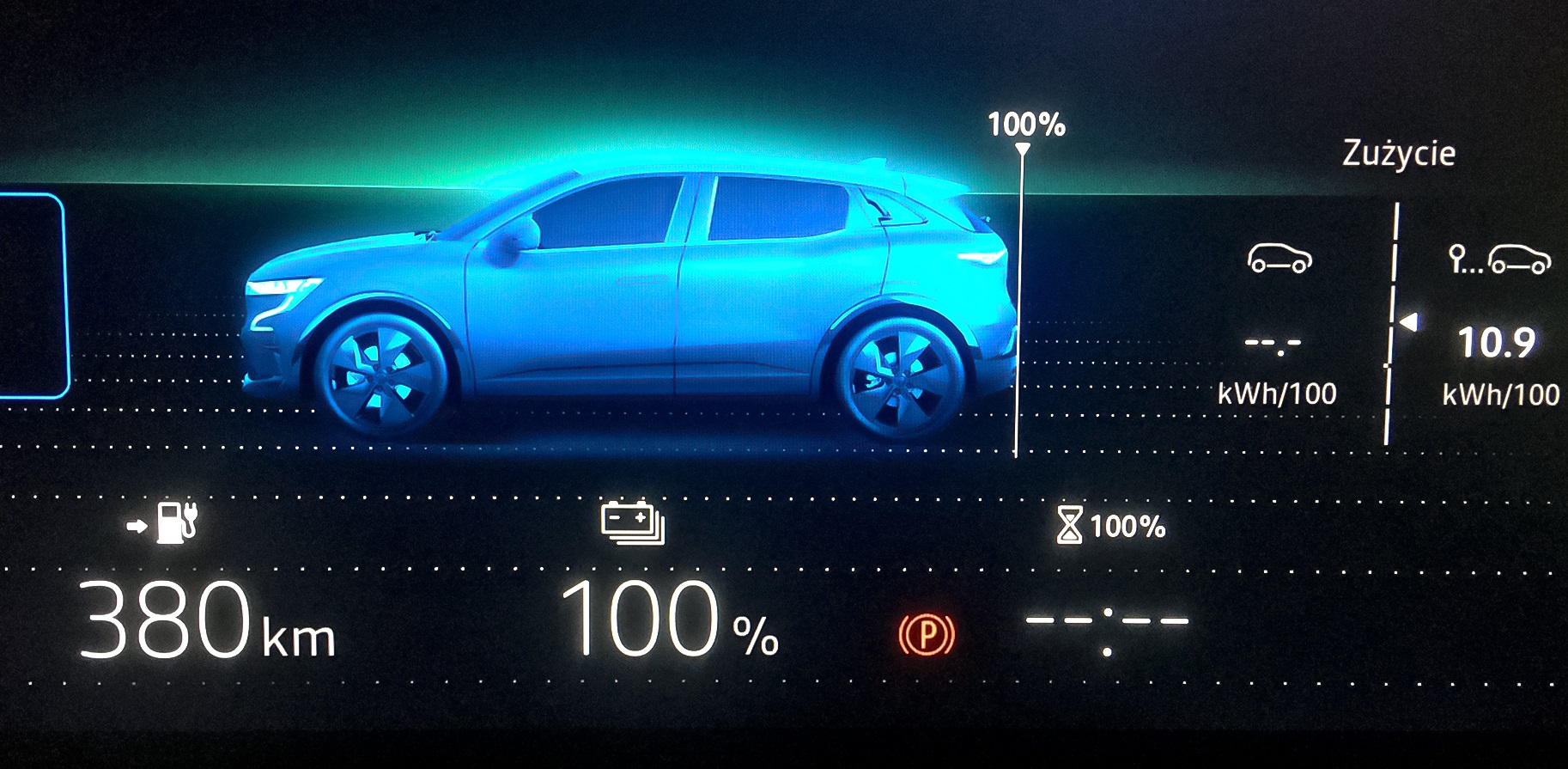 auto elektryczne wyswieltacz czas ladowania