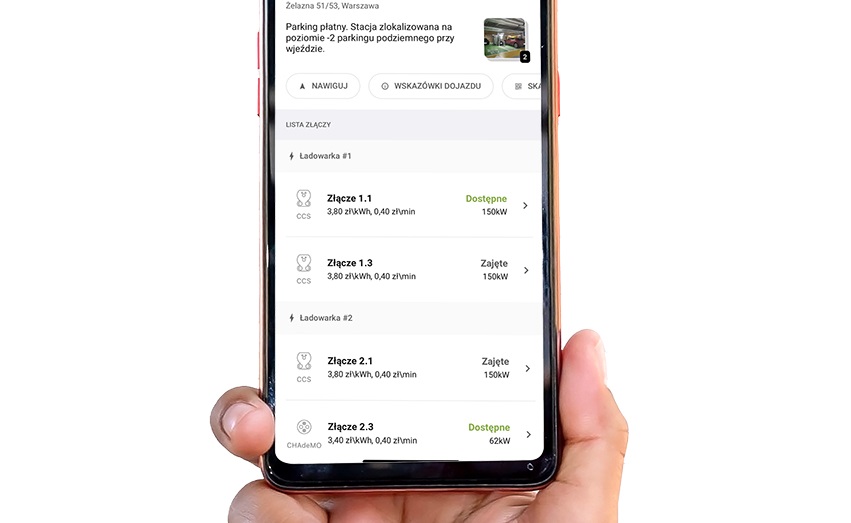 koszty szybkiego ladowania na aplikacji ze smartfona