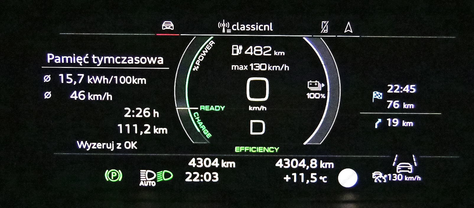 wyswietlacz zasiegu auta elektrycznego
