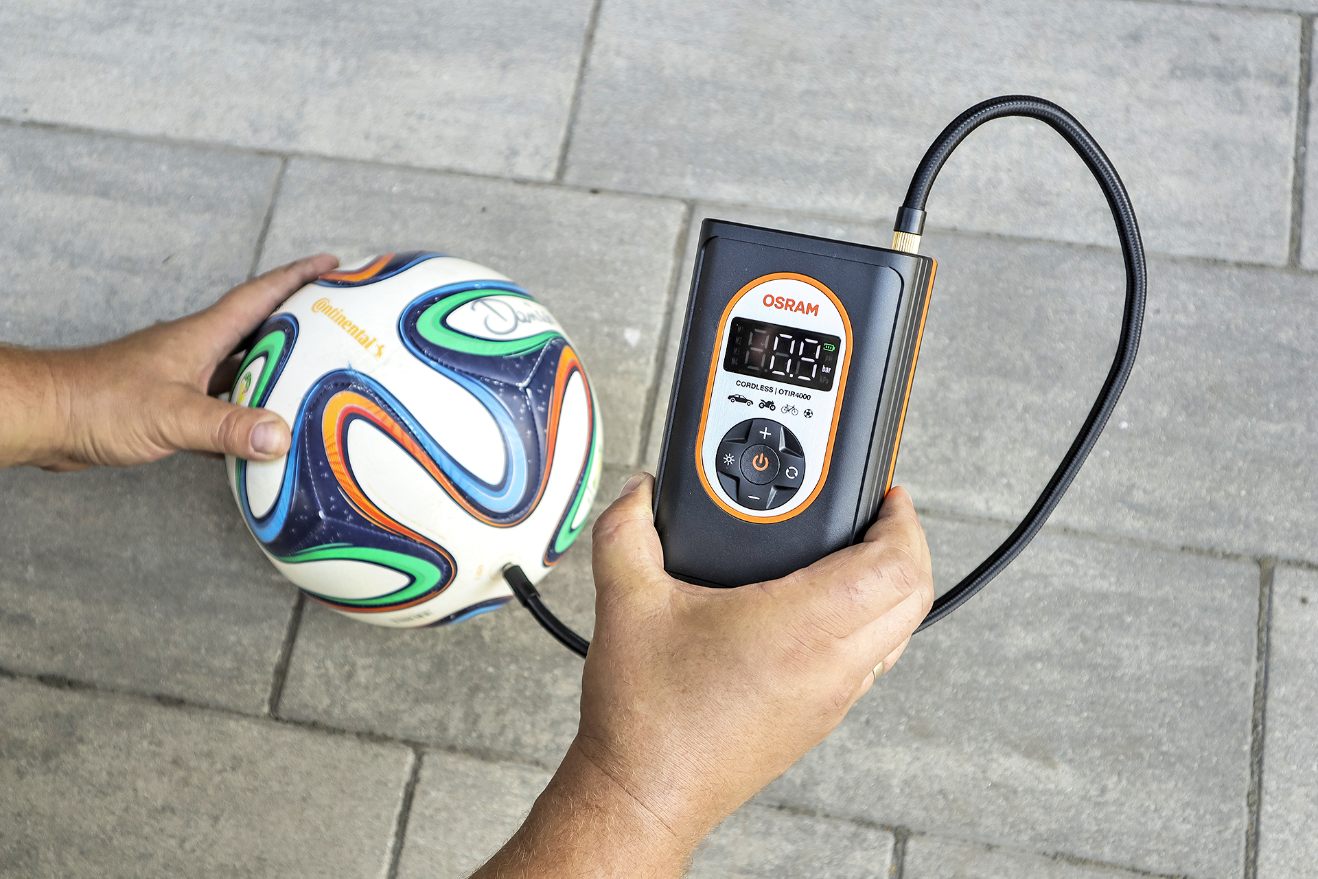 test kompresora bezprzewodowego_pompowanie pilki