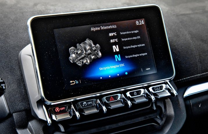 Alpine A110 GT – wyświetlacz centralny