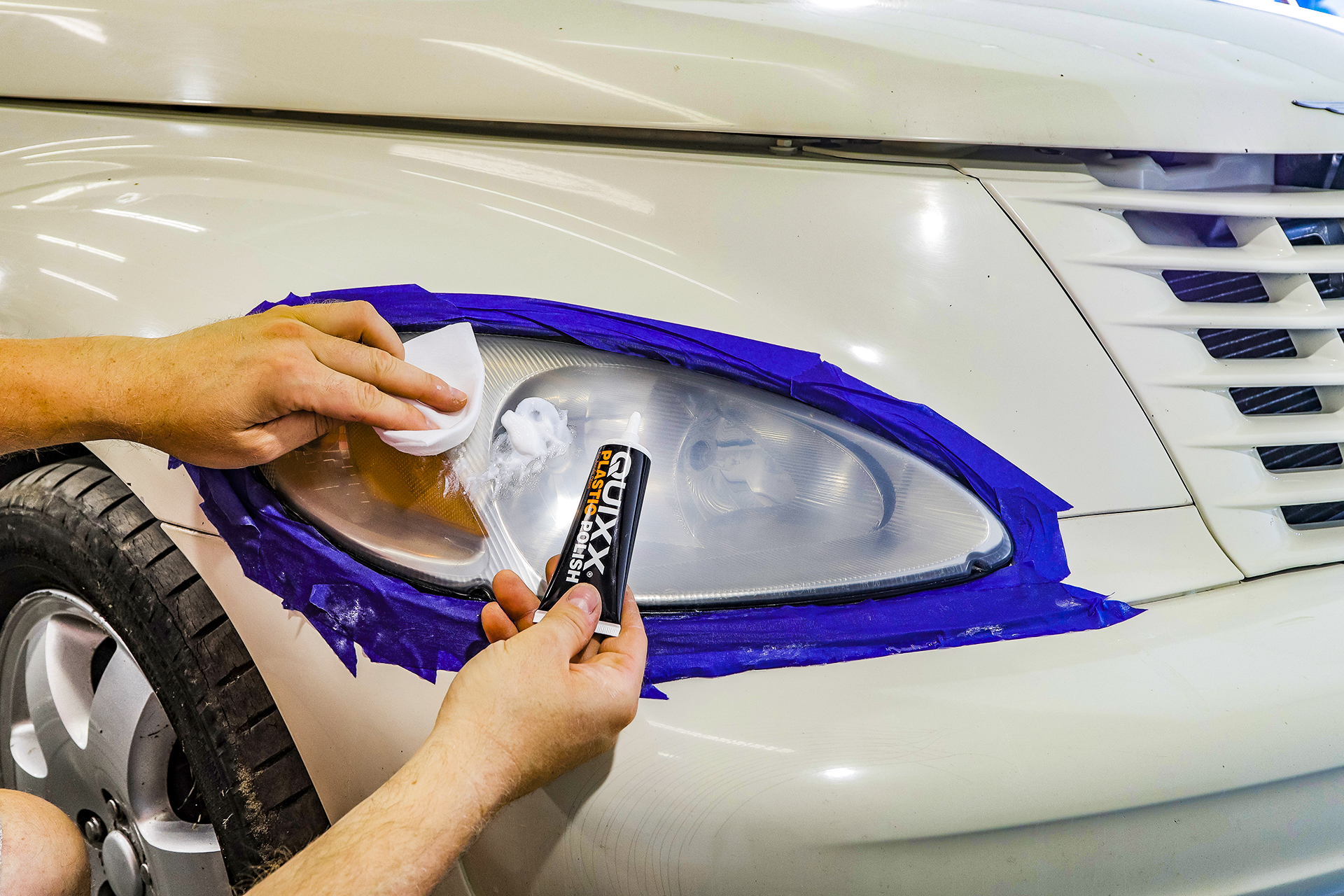 preparat do renowacji reflektorow test_polerowanie