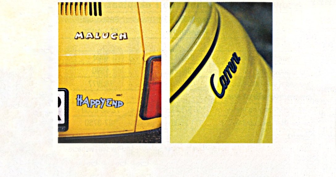 Fiat 126 Maluch i Porsche 911 Carrera (996) –- pokrywy silnika, logo
