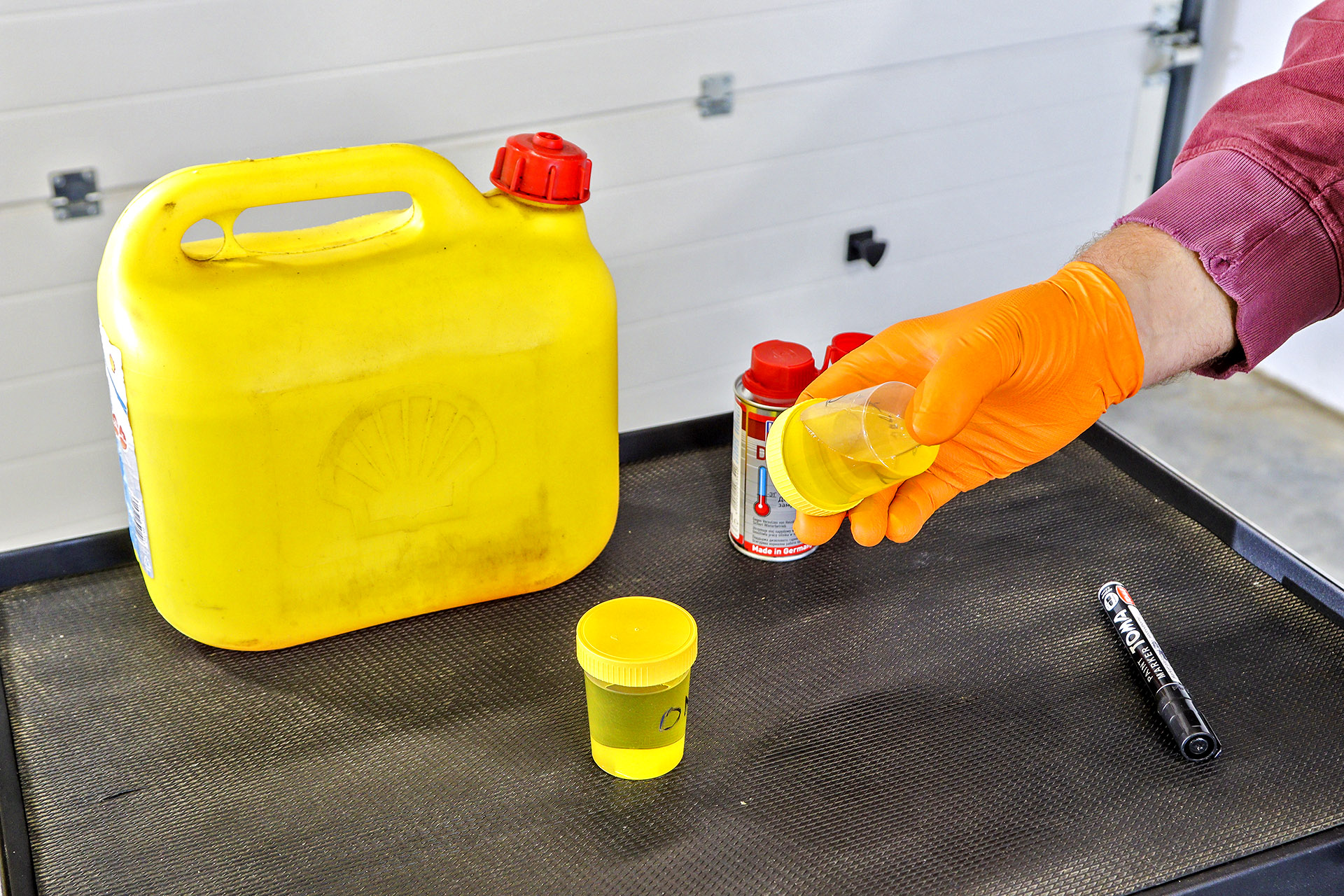 test depresatora_ymieszanie paliwa z dodatkiem