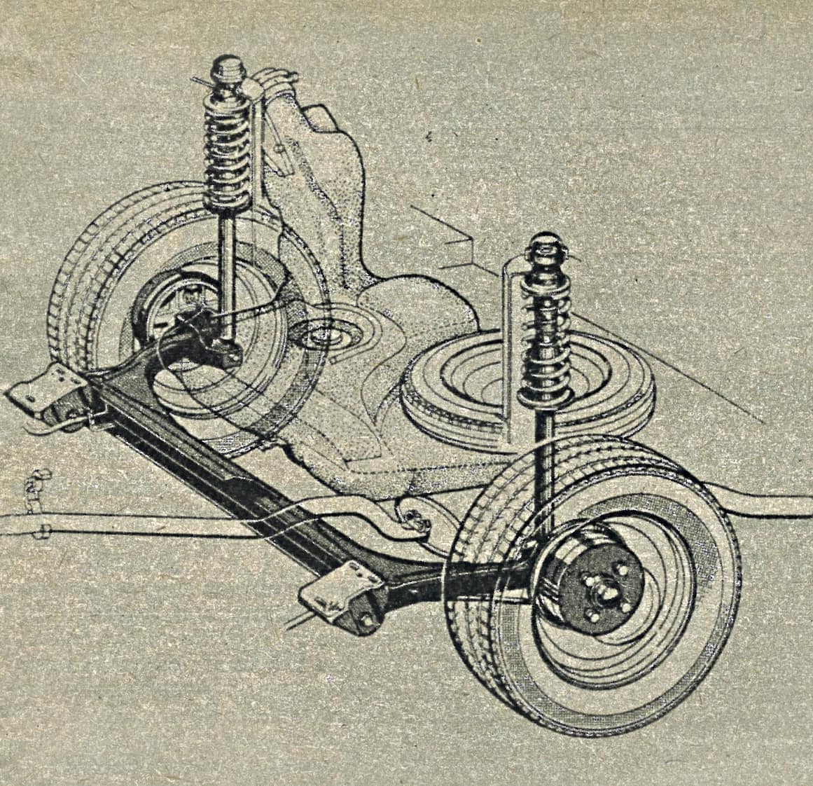Volkswagen Golf II 1983 zawieszenie tył rysunek