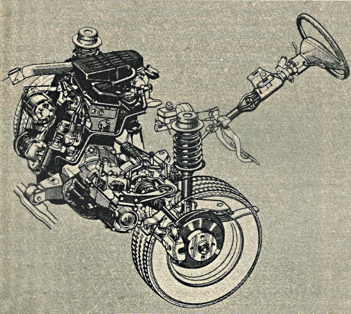 Volkswagen Golf II 1983 zespół napędowy rysunek