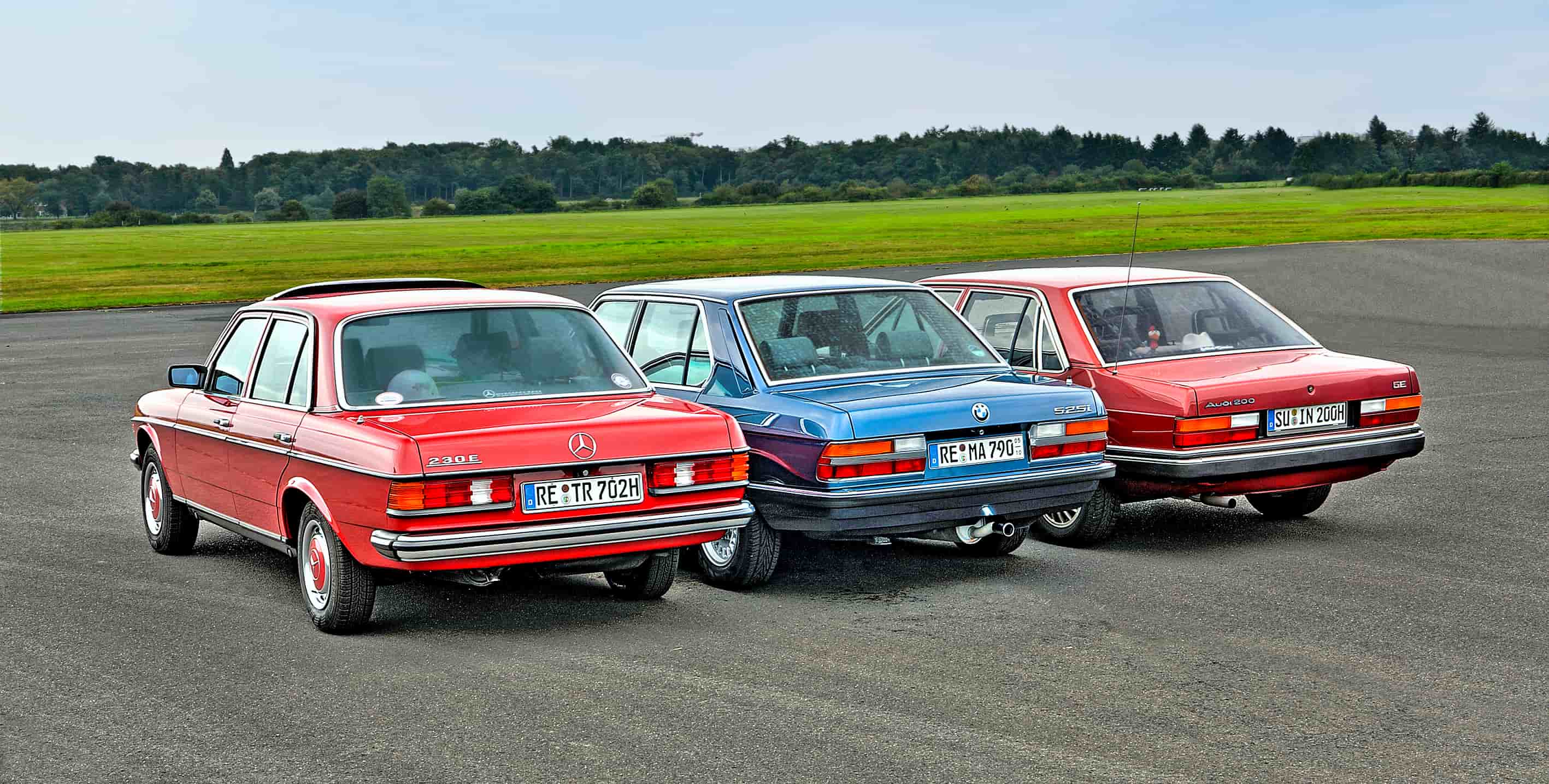 Audi 200 5E BMW 525i Mercedes 230 E – tyły