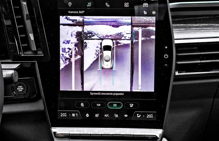 Renault Espace E-Tech full hybrid 200 iconic – deska rozdzielcza, wyświetlacz, widok z kamer