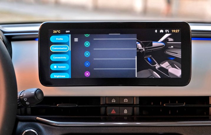 Fiat 600e – deska rozdzielcza, ekran