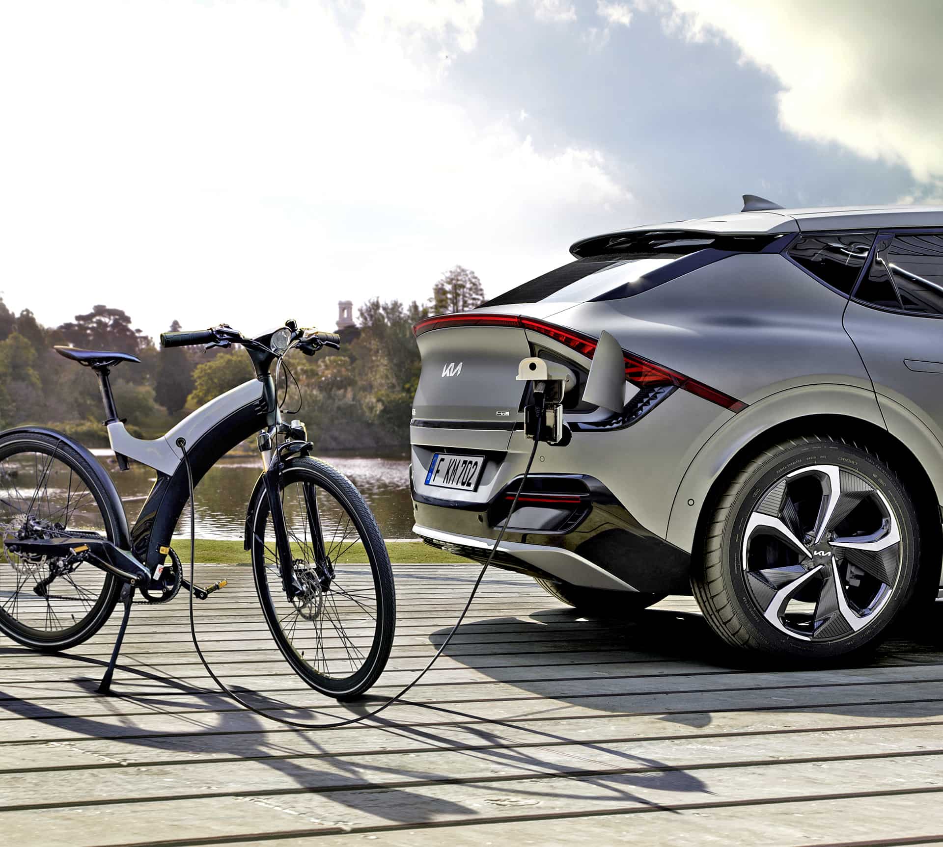 kia ev6 i rower ładowanie v2d