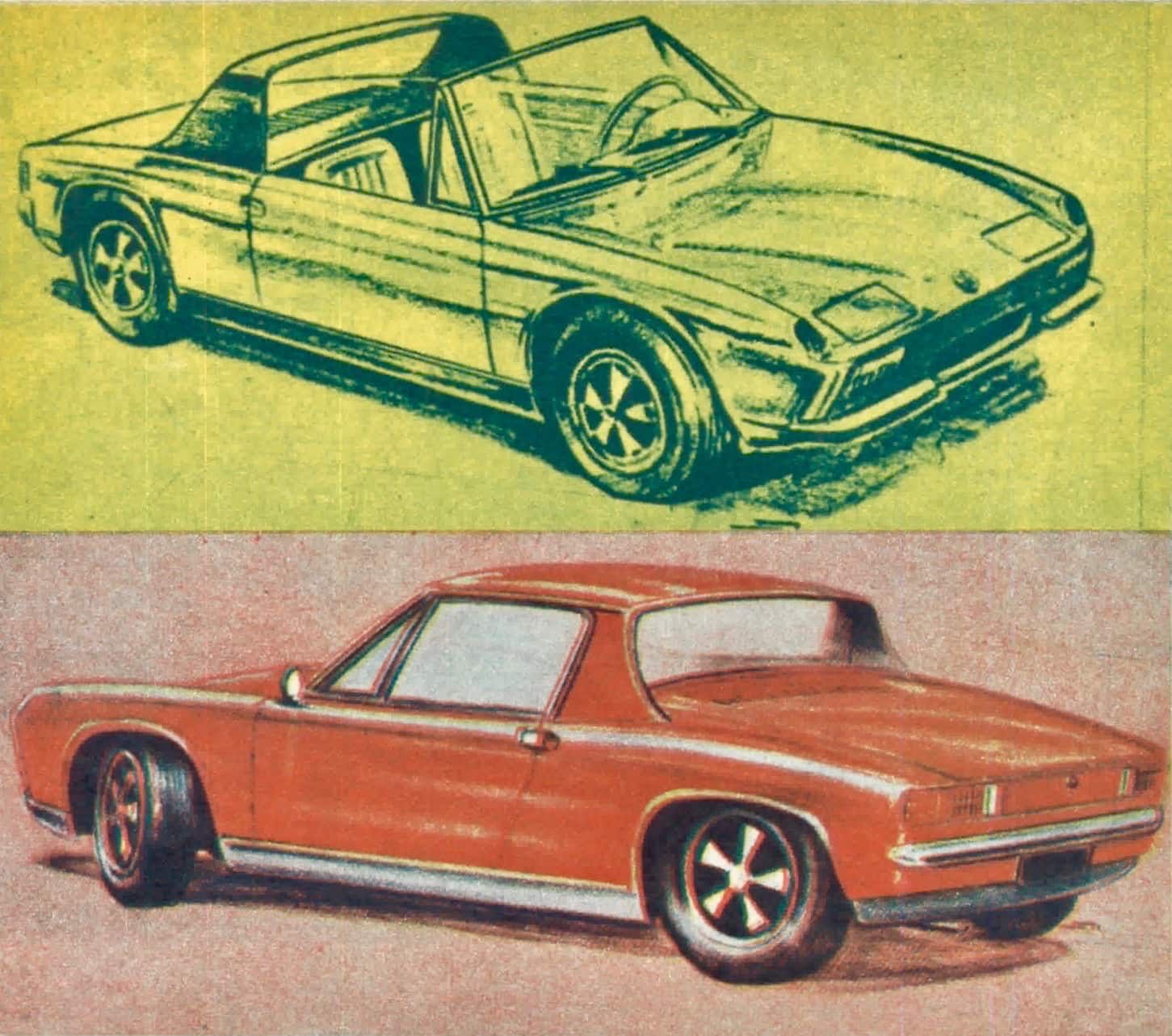 porsche z silnikiem centralnym rysunki