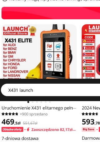 Test skanera Launch Creader Elite X431_cena