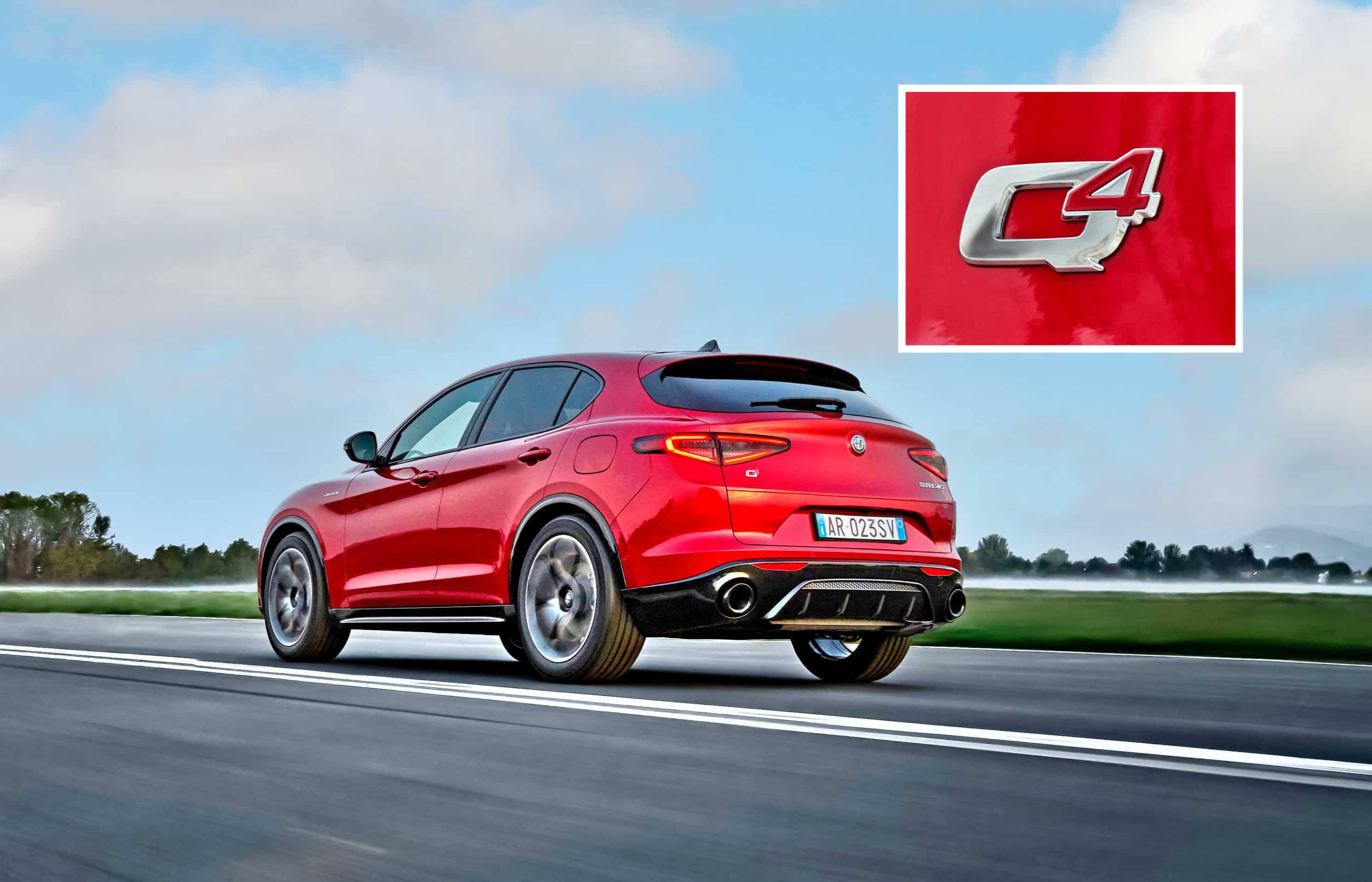 Alfa romeo stelvio tył znaczek q4