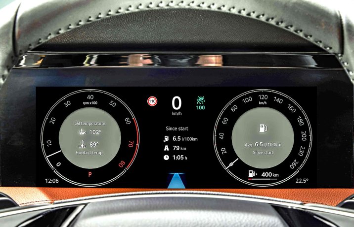 Skoda Superb Liftback (2024) – deska rozdzielcza, cyfrowe wskaźniki