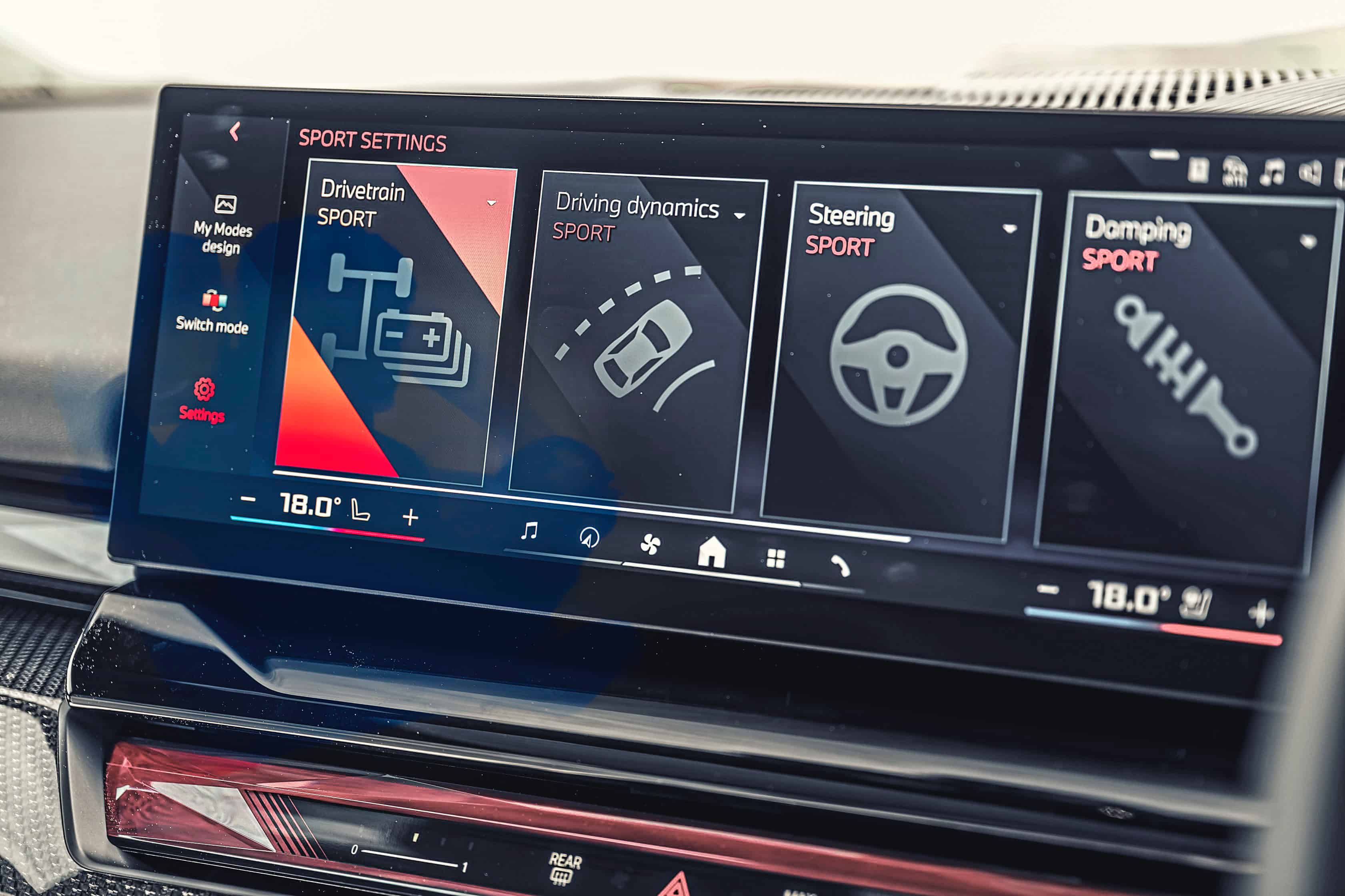 BMW i5 M60 xDrive ekran ustawienia