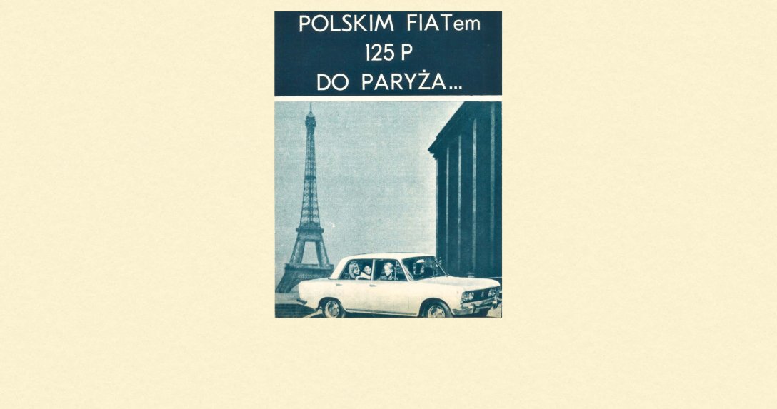 Fiat 125p na tle wieży Eiffla