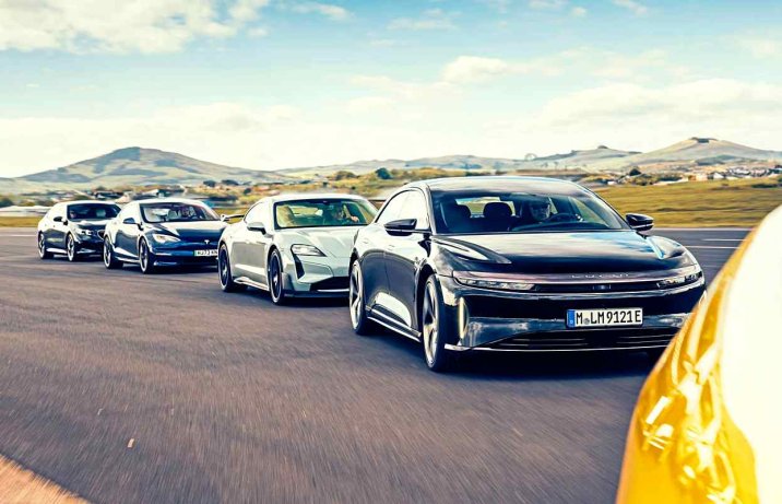 Lucid, Porsche, Tesla, BMW