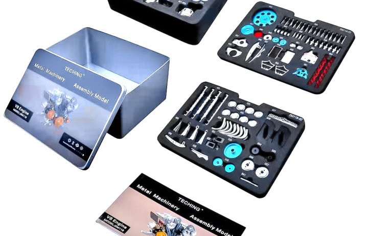 model silnika – elementy zestawu do składania