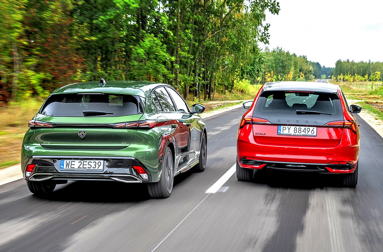 Peugeot 308, Skoda Scala - test, porównanie 2024 - tył