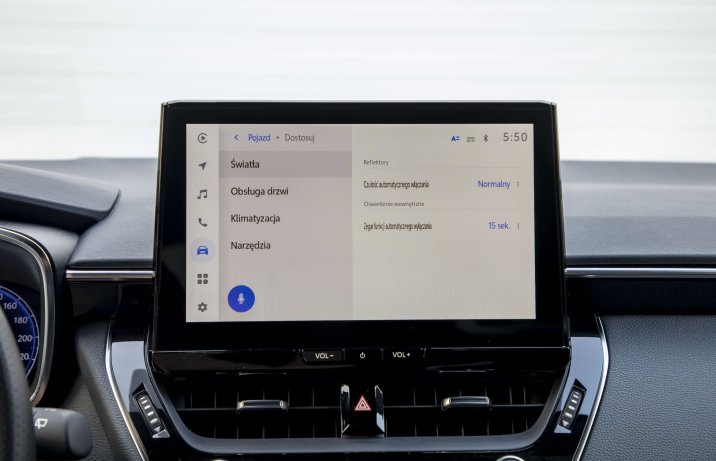 Toyota Corolla TS Kombi - menu