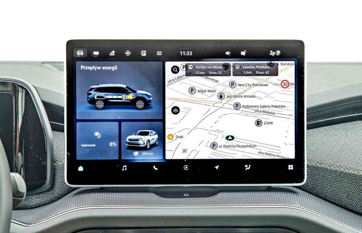 Skoda Kodiaq II PHEV 2024 – wnętrze, wyświetlacz centralny