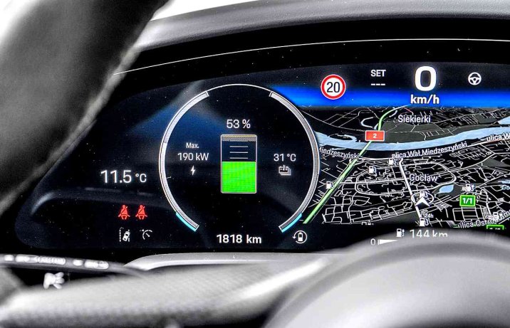 Porsche Taycan Turbo GT – wskaźnik dostępnej mocy ładowania