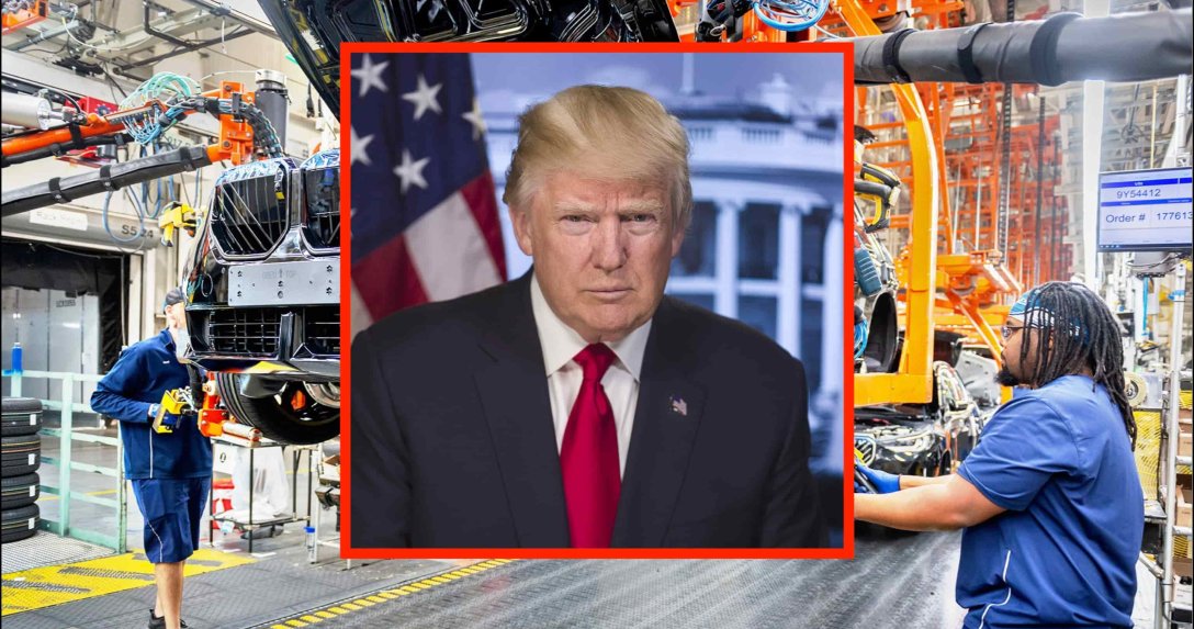 donald trump i fabryka BMW w USA