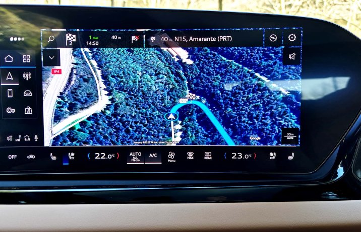 Audi A6 C9 Avant 2025 – ekran centralny, mapa