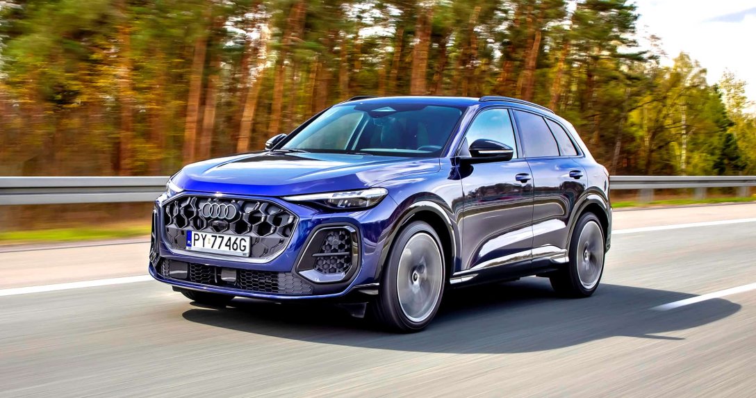 Audi Q5 III 2.0 TDI quattro S tronic – przód w ruchu