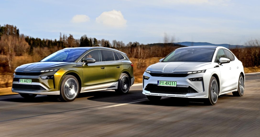 Skoda Enyaq FL 2025 – przody SUV i Coupe