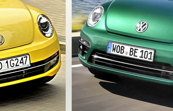 Volkswagen Beetle (5C) – przed i po liftingu, przody