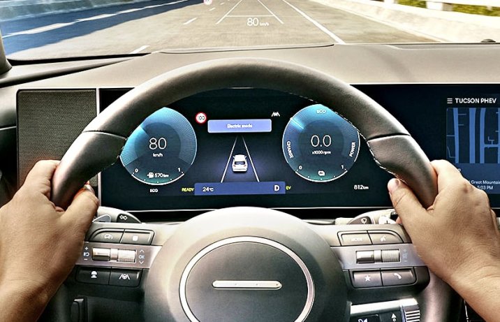 Hyundai Tucson IV PHEV – deska rozdzielcza, wskaźniki cyfrowe