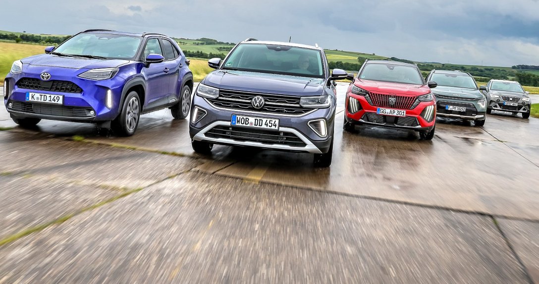 Kia Niro, Peugeot 2008, Seat Arona, Toyota Yaris Cross, Volkswagen T-Cross – porównanie – przody