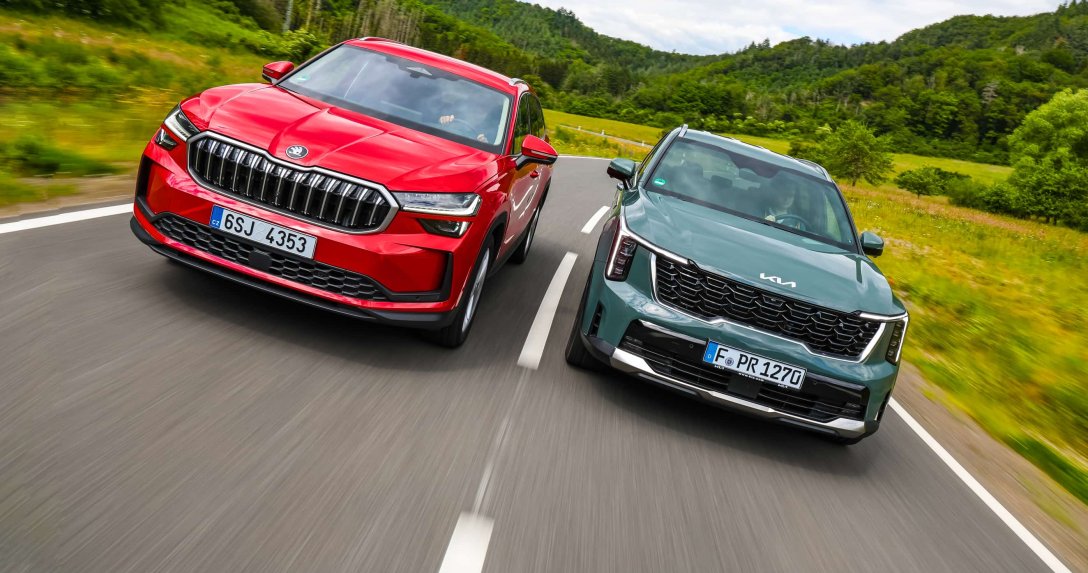 Skoda Kodiaq i Kia Sorento – przody