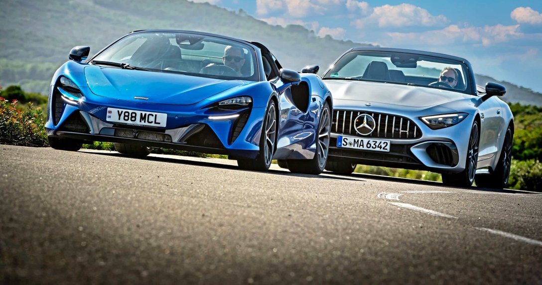 McLaren Artura Spider, Mercedes-AMG SL 63 – przody