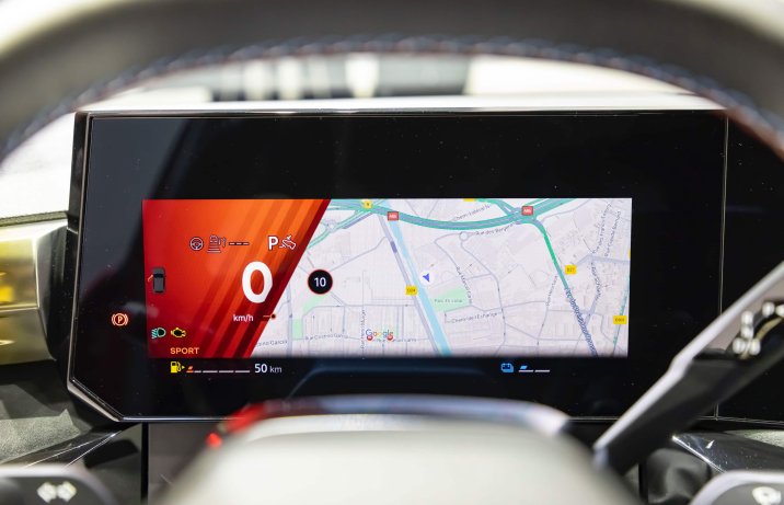 Renault Clio VI 2025 – wyświetlacza wskaźników widok z mapą