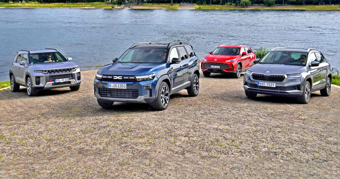 Dacia Bigster, KGM Torres, MG HS, Skoda Karoq  – przody