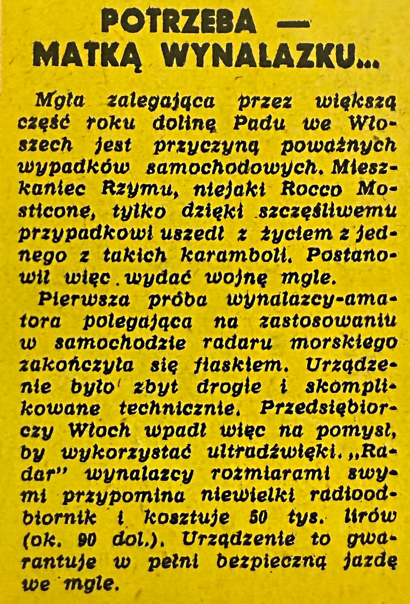 włoskie sposoby na mgłę 1975