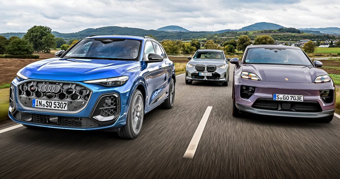 Audi SQ5, BMW X3 M50 i Porsche Macan 4 – sportowy SUV na benzynę czy na prąd?