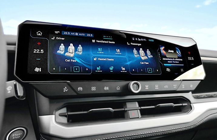 Nowy Jeep Compass 2025 – wyświetlacz centralny